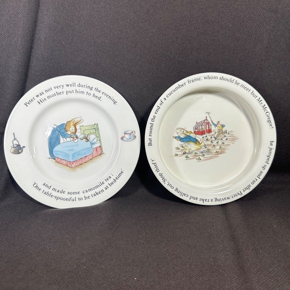 Wedgwood Other - 2 pc Beatrix Potter PETER RABBIT Wedgwood of Etruria & Barlaston Child Dish Set